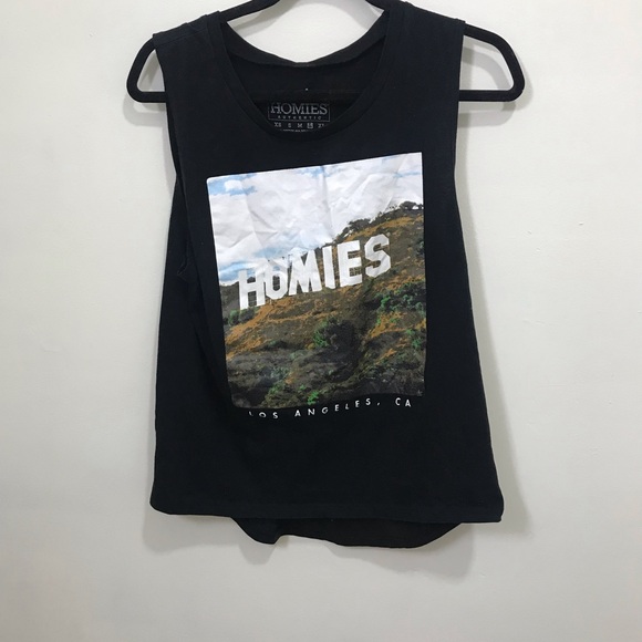 Homies Tops - Homie Black L.A. Graphic Tank Top - Black